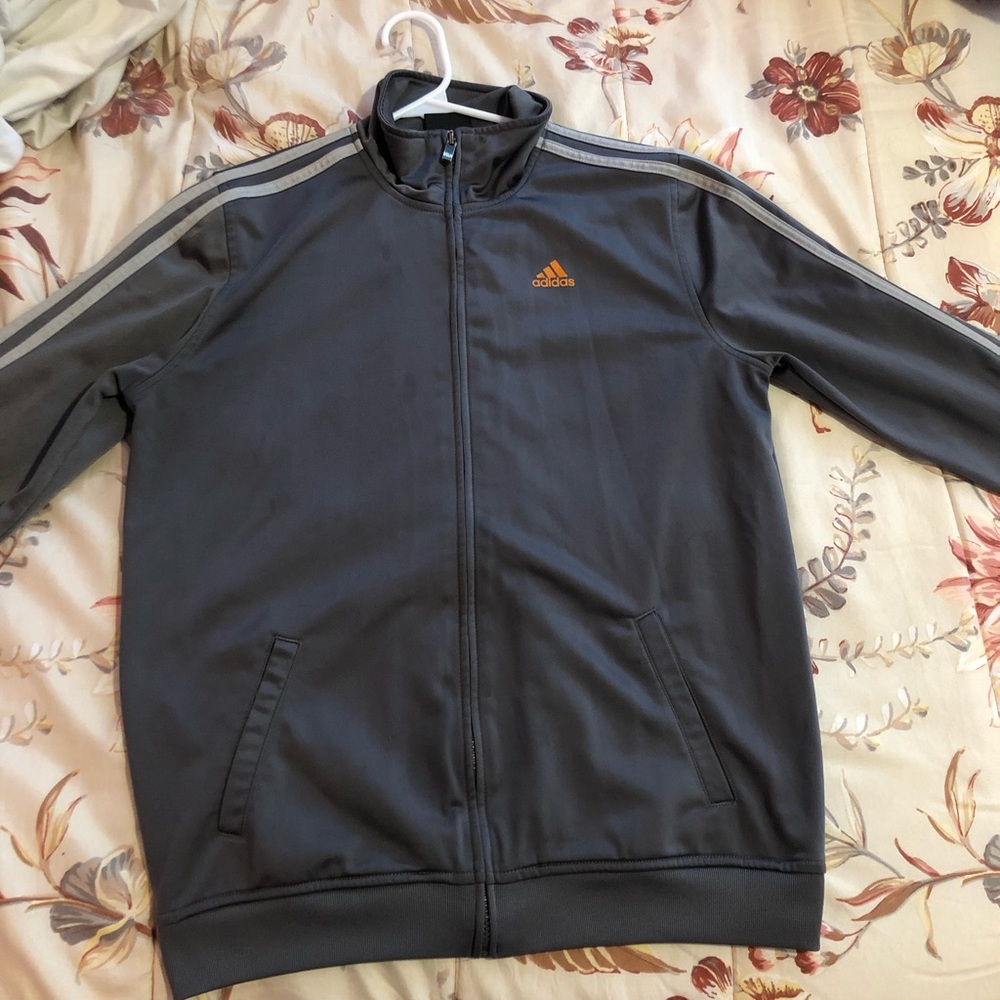 Grey Adidas Zip Up Sweater